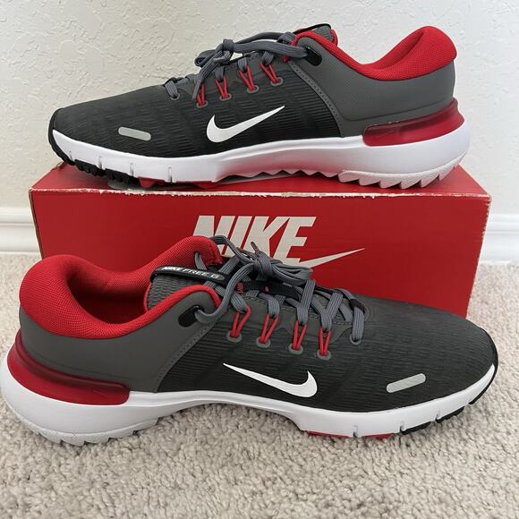 Nike Free Golf NN Golf Shoes FN0332-002 Grey Red White Men's Size 10.5 New - Picture 2 of 9